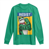 Resist Rosie Frog Long Sleeve Shirt Protest Parody Feminist Retro Poster - Wonder Print Shop
