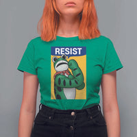 Resist Rosie Frog T Shirt For Women Protest Parody Feminist Retro Poster - Wonder Print Shop