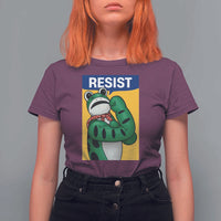 Resist Rosie Frog T Shirt For Women Protest Parody Feminist Retro Poster - Wonder Print Shop