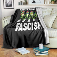 Santa Frog Against Fascism Throw Blanket Christmas Holiday Frogs Band Resistance Protest - Wonder Print Shop