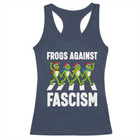 Santa Frog Against Fascism Racerback Tank Top Christmas Holiday Frogs Band Resistance Protest - Wonder Print Shop