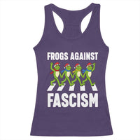 Santa Frog Against Fascism Racerback Tank Top Christmas Holiday Frogs Band Resistance Protest - Wonder Print Shop