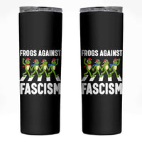 Santa Frog Against Fascism Skinny Tumbler Christmas Holiday Frogs Band Resistance Protest - Wonder Print Shop