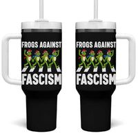 Santa Frog Against Fascism Tumbler With Handle Christmas Holiday Frogs Band Resistance Protest - Wonder Print Shop