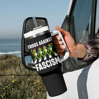 Santa Frog Against Fascism Tumbler With Handle Christmas Holiday Frogs Band Resistance Protest - Wonder Print Shop