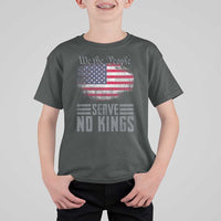 We The People Serve No Kings T Shirt For Kid Patriotic Eagle American Flag - Wonder Print Shop