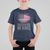 We The People Serve No Kings T Shirt For Kid Patriotic Eagle American Flag - Wonder Print Shop