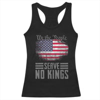We The People Serve No Kings Racerback Tank Top Patriotic Eagle American Flag - Wonder Print Shop