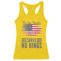 We The People Serve No Kings Racerback Tank Top Patriotic Eagle American Flag - Wonder Print Shop