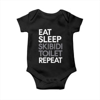 Eat Sleep Skibidi Toilet Repeat Baby Onesie Funny Gen Alpha Slang