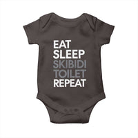 Eat Sleep Skibidi Toilet Repeat Baby Onesie Funny Gen Alpha Slang