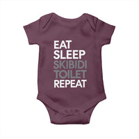 Eat Sleep Skibidi Toilet Repeat Baby Onesie Funny Gen Alpha Slang