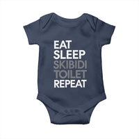 Eat Sleep Skibidi Toilet Repeat Baby Onesie Funny Gen Alpha Slang