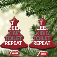 Eat Sleep Skibidi Toilet Repeat Christmas Ornament Funny Gen Alpha Slang - Wonder Print Shop