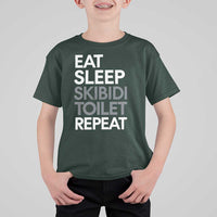 Eat Sleep Skibidi Toilet Repeat T Shirt For Kid Funny Gen Alpha Slang - Wonder Print Shop