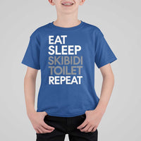 Eat Sleep Skibidi Toilet Repeat T Shirt For Kid Funny Gen Alpha Slang - Wonder Print Shop