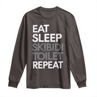 Eat Sleep Skibidi Toilet Repeat Long Sleeve Shirt Funny Gen Alpha Slang