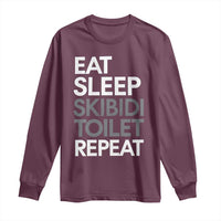 Eat Sleep Skibidi Toilet Repeat Long Sleeve Shirt Funny Gen Alpha Slang