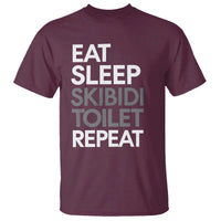 Eat Sleep Skibidi Toilet Repeat T Shirt Funny Gen Alpha Slang - Wonder Print Shop