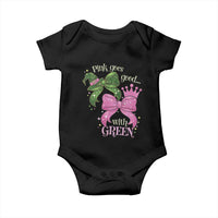 Green and Pink Coquette Bow Baby Onesie Pink Goes Good With Green