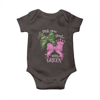 Green and Pink Coquette Bow Baby Onesie Pink Goes Good With Green