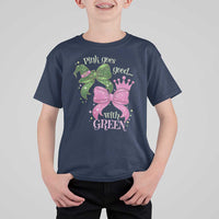 Green and Pink Coquette Bow T Shirt For Kid Pink Goes Good With Green - Wonder Print Shop