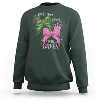 Green and Pink Coquette Bow Sweatshirt Pink Goes Good With Green - Wonder Print Shop