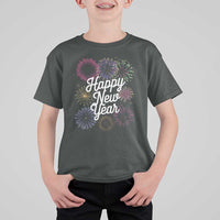 Happy New Year 2025 T Shirt For Kid Fireworks Party Supplies Family Matching - Wonder Print Shop