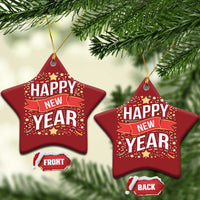 Happy New Year 2025 Christmas Ornament Confetti Fireworks Party Supplies Family Matching - Wonder Print Shop