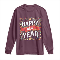 Happy New Year 2025 Long Sleeve Shirt Confetti Fireworks Party Supplies Family Matching