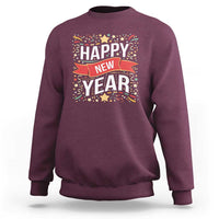 Happy New Year 2025 Sweatshirt Confetti Fireworks Party Supplies Family Matching - Wonder Print Shop