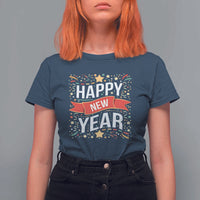 Happy New Year 2025 T Shirt For Women Confetti Fireworks Party Supplies Family Matching - Wonder Print Shop