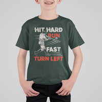 Baseball Lover T Shirt For Kid Hit Hard Run Fast Turn Left Softball Fan