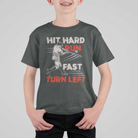 Baseball Lover T Shirt For Kid Hit Hard Run Fast Turn Left Softball Fan