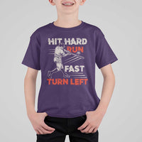 Baseball Lover T Shirt For Kid Hit Hard Run Fast Turn Left Softball Fan
