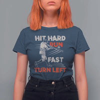 Baseball Lover T Shirt For Women Hit Hard Run Fast Turn Left Softball Fan