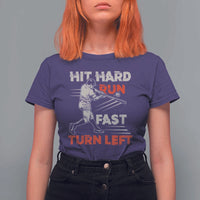 Baseball Lover T Shirt For Women Hit Hard Run Fast Turn Left Softball Fan