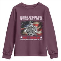 Patriotic Memorial Day Youth Sweatshirt Remember Our Heroes Veterans Brothers American Flag