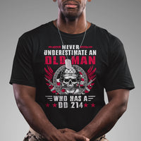 Never Underestimate An Old Man Who Has A DD214 T-Shirt for Veterans, DD214 Shirt, Patriotic Shirt, Veterans Shirt, US Military Shirt T Shirt - Wonder Print Shop