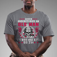 Never Underestimate An Old Man Who Has A DD214 T-Shirt for Veterans, DD214 Shirt, Patriotic Shirt, Veterans Shirt, US Military Shirt T Shirt - Wonder Print Shop