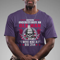 Never Underestimate An Old Man Who Has A DD214 T-Shirt for Veterans, DD214 Shirt, Patriotic Shirt, Veterans Shirt, US Military Shirt T Shirt - Wonder Print Shop