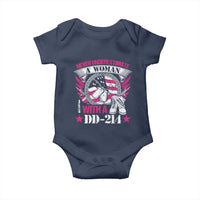 Female Veteran Baby Onesie Never Underestimate A Woman With DD214 US Military