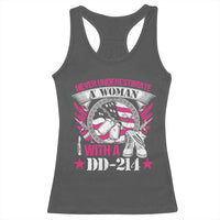 Female Veteran Racerback Tank Top Never Underestimate A Woman With DD214 US Military