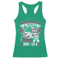 Female Veteran Racerback Tank Top Never Underestimate A Woman With DD214 US Military