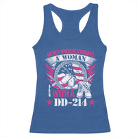 Female Veteran Racerback Tank Top Never Underestimate A Woman With DD214 US Military