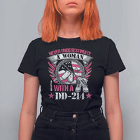 Female Veteran T Shirt For Women Never Underestimate A Woman With DD214 US Military