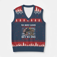 Patriotic Memorial Day V-Neck Knit Sweater Vest We Don't Know Them All But We Owe Them All - Wonder Print Shop