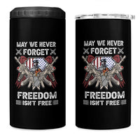 Patriotic Memorial Day 4 in 1 Can Cooler Tumbler May We Never Forget Freedom Is Not Free