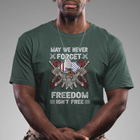 May We Never Forget Freedom Is Not Free US Army American Flag T-Shirt for Veteran, Patriotic Shirt, Veterans Shirt, Freedom Tour Shirt T Shirt - Wonder Print Shop