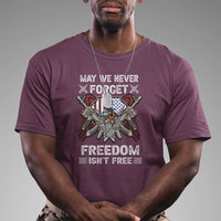 May We Never Forget Freedom Is Not Free US Army American Flag T-Shirt for Veteran, Patriotic Shirt, Veterans Shirt, Freedom Tour Shirt T Shirt - Wonder Print Shop